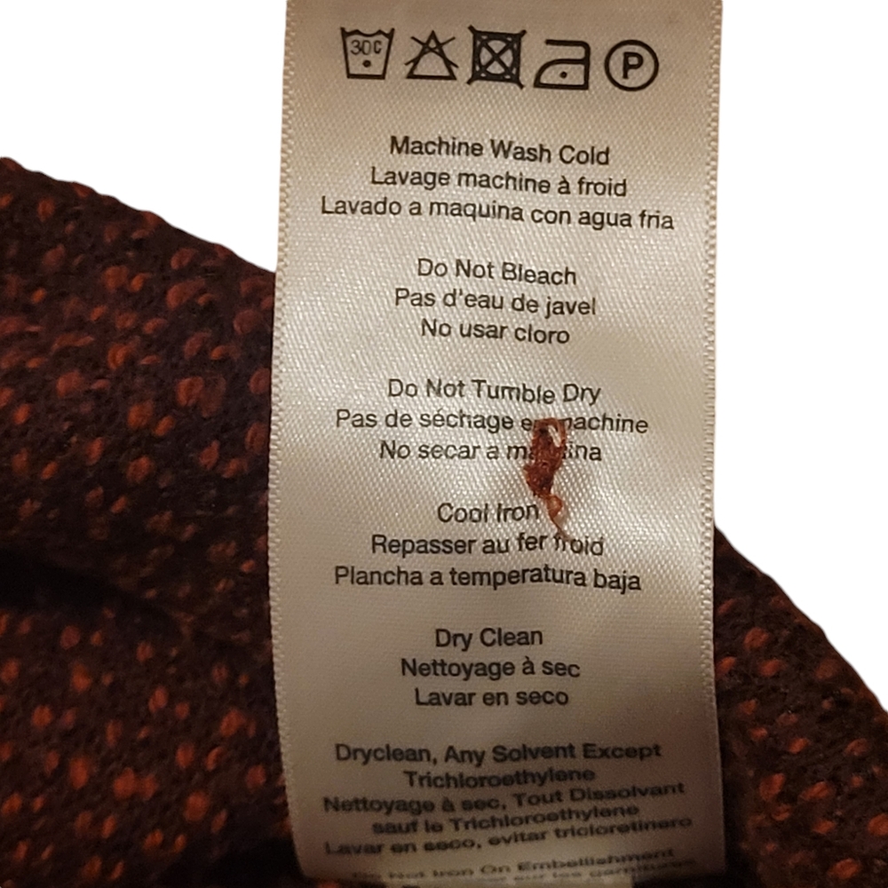 Merrell Orange Asymmetrical Button-up Turtleneck Longsleeve Sweater, Size S - Picture 8 of 10